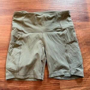 Lululemon army green biker shorts